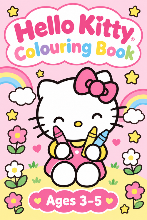 Hello Kitty Colouring Book cover for kids ages 3-5